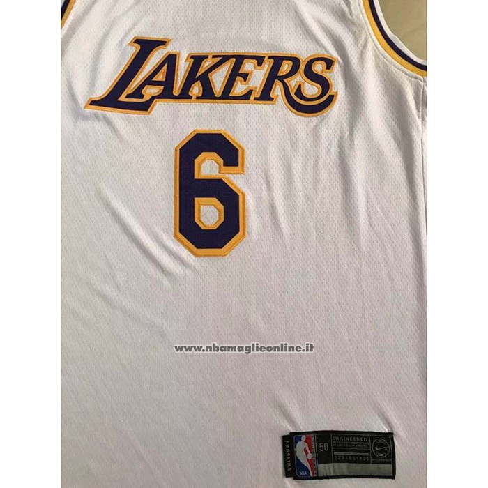 Maglia Los Angeles Lakers LeBron James #6 Association 2021-22 Bianco